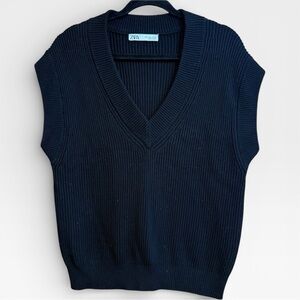 Zara Black V-Neck Sweater
